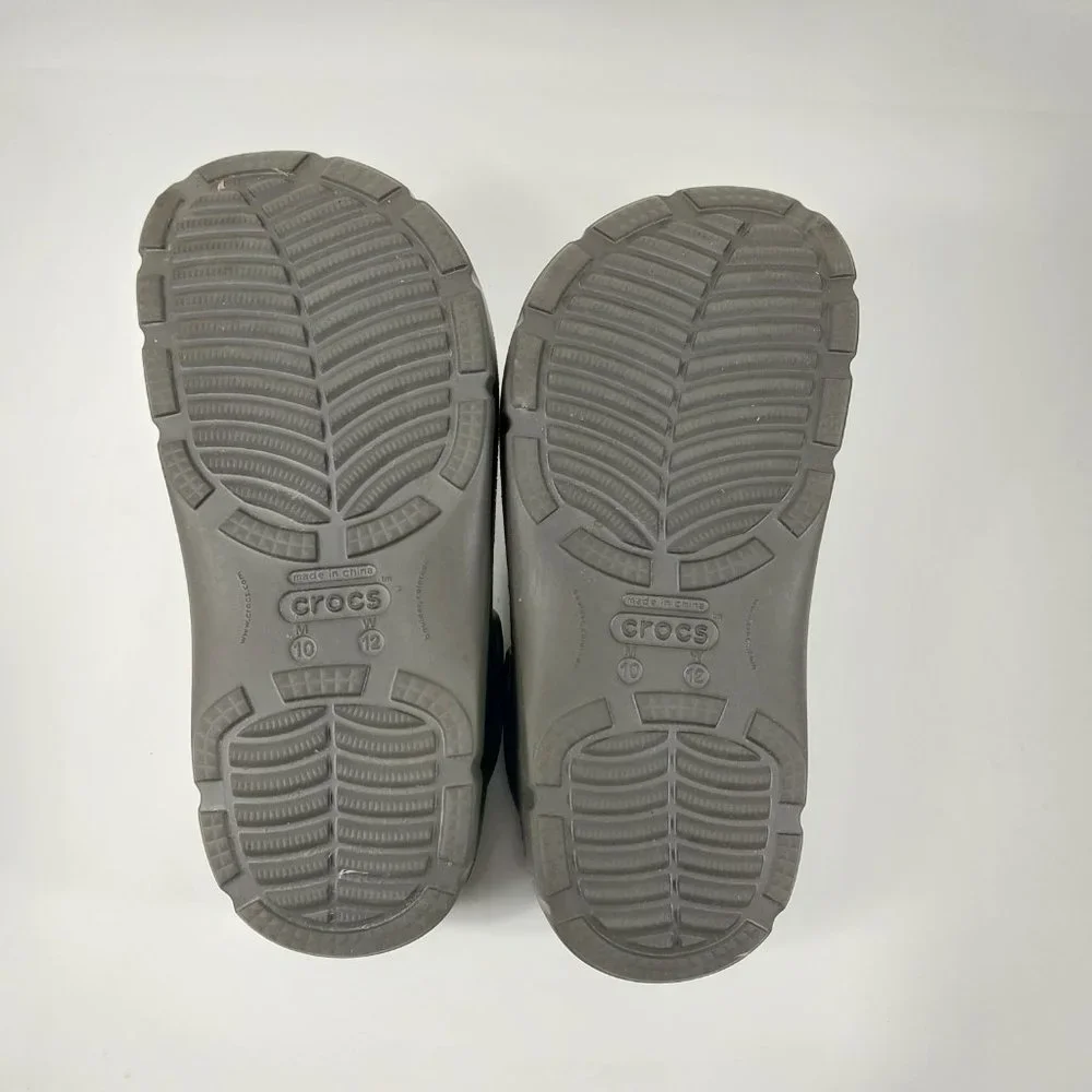 Crocs Mens 10 Womens 12 Clogs Brown Faux Fur Lined Casual Comfort Slip On Shoes - Picture 8 of 9